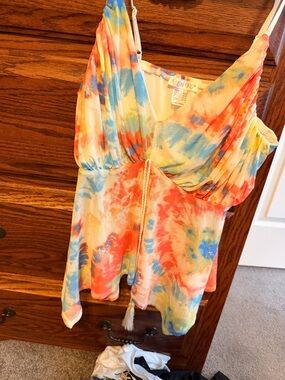 VENUS Multicolor Tie-Dye V-Neck Spaghetti Strap Camisole